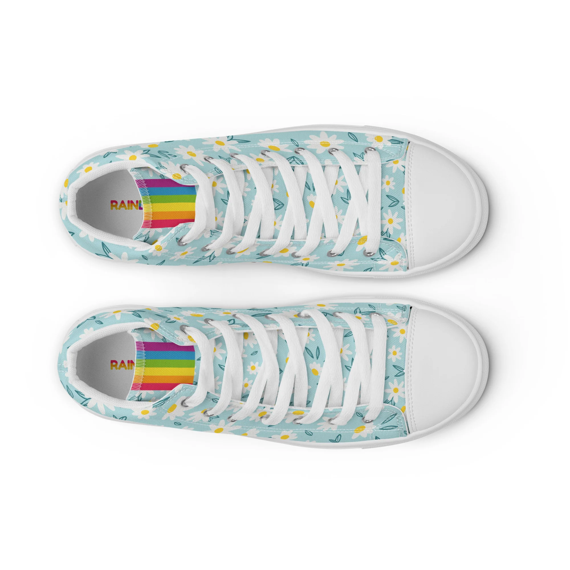 Rainbow Daisy High Top Trainers (female sizes) - Image 9