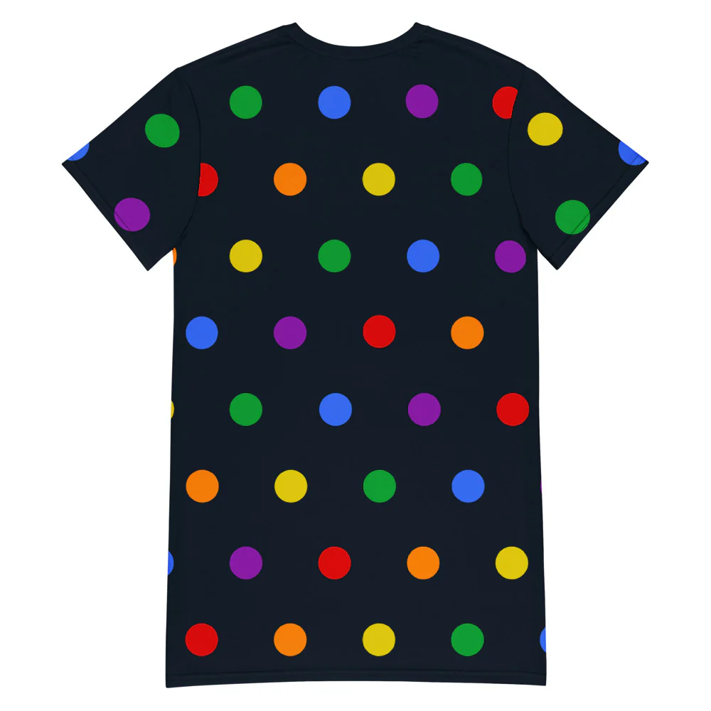 Rainbow Dotty T-shirt Dress - Image 3