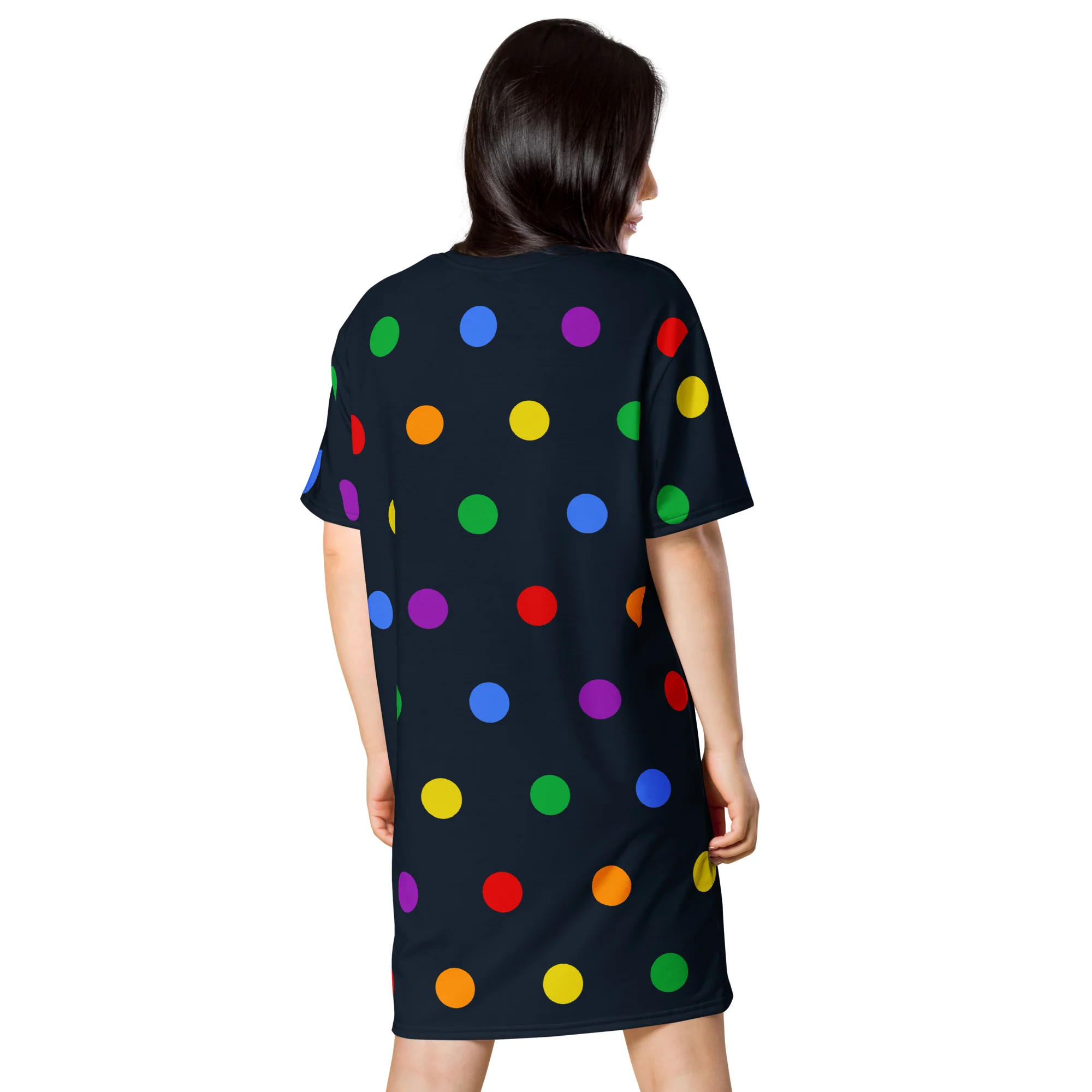 Rainbow Dotty T-shirt Dress - Image 4