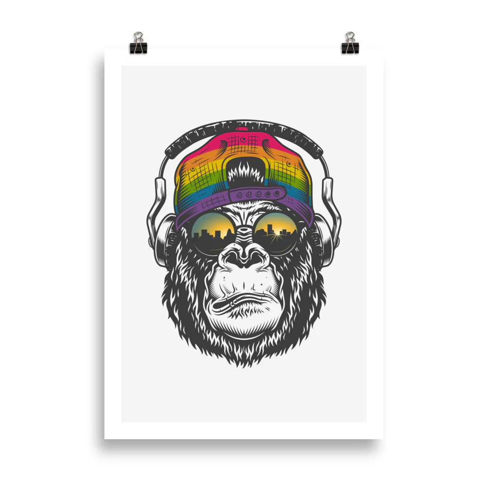 Rainbow Gorilla At Sunrise Art Print