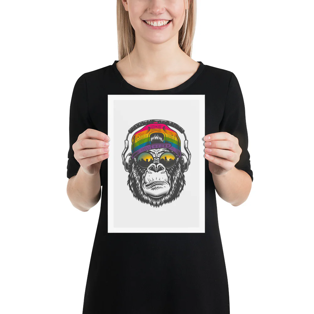 Rainbow Gorilla At Sunrise Art Print - Image 3