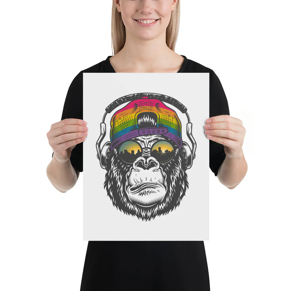 Rainbow Gorilla At Sunrise Art Print - Image 4