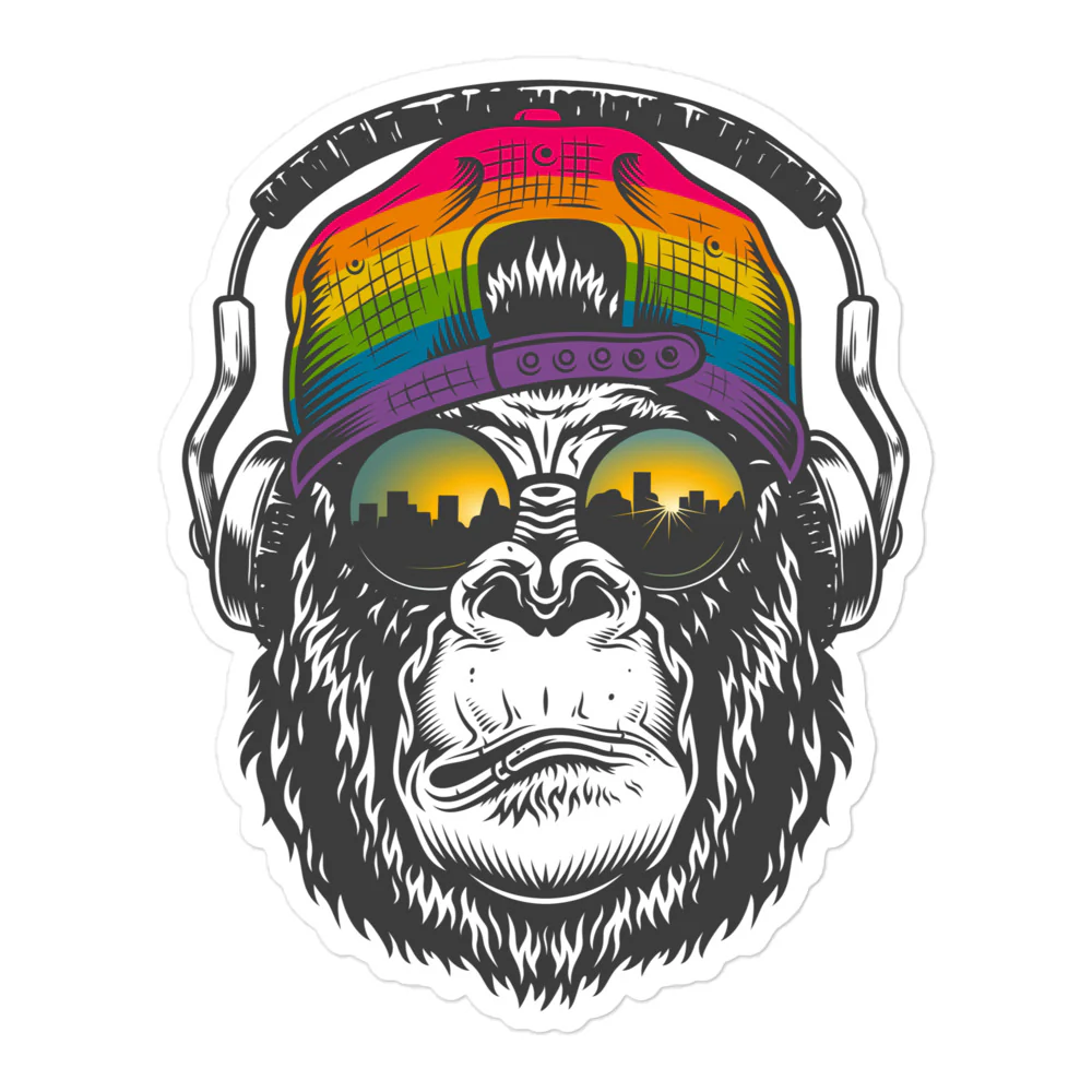 Rainbow Gorilla Sticker