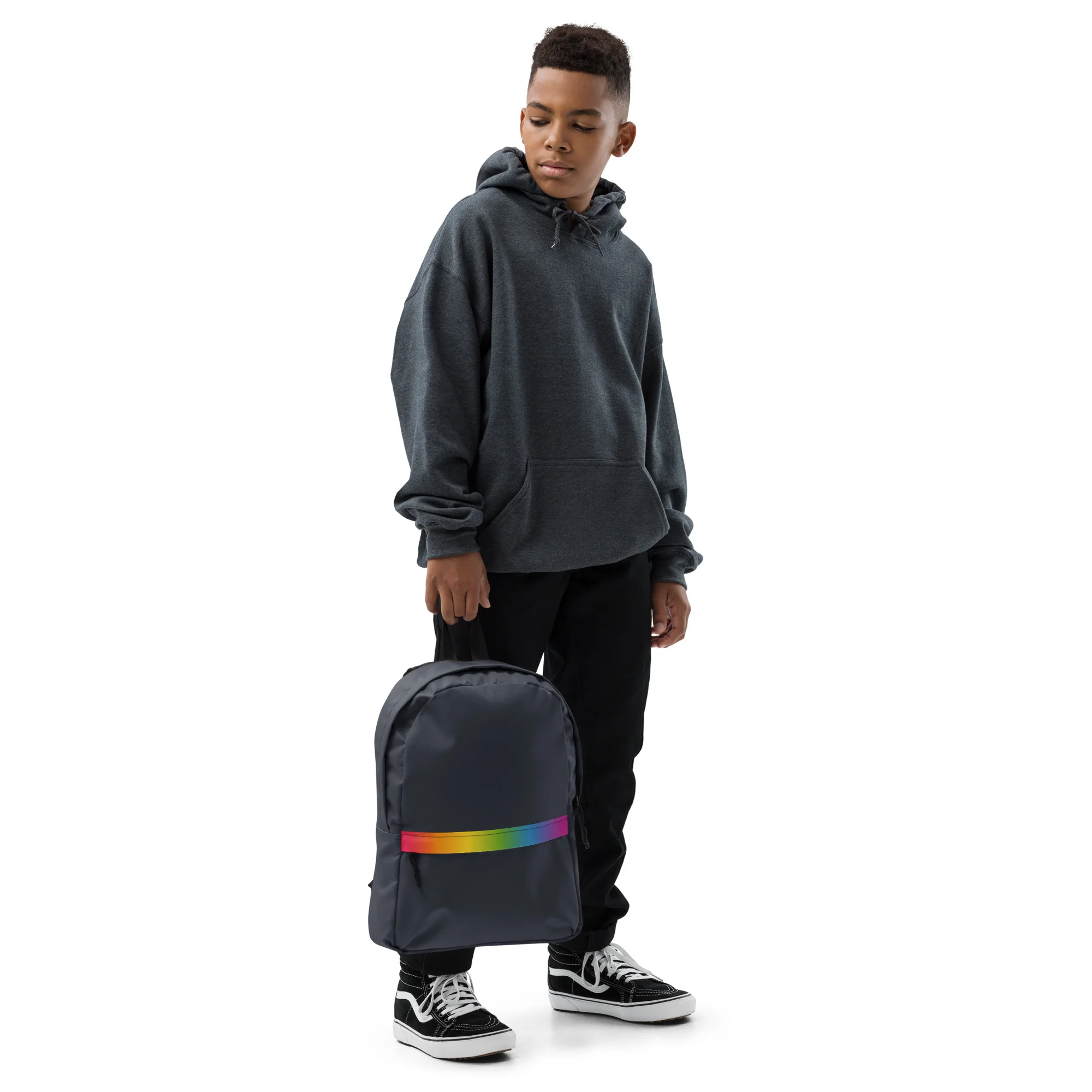 Rainbow Gradient Stripe Backpack - Image 3