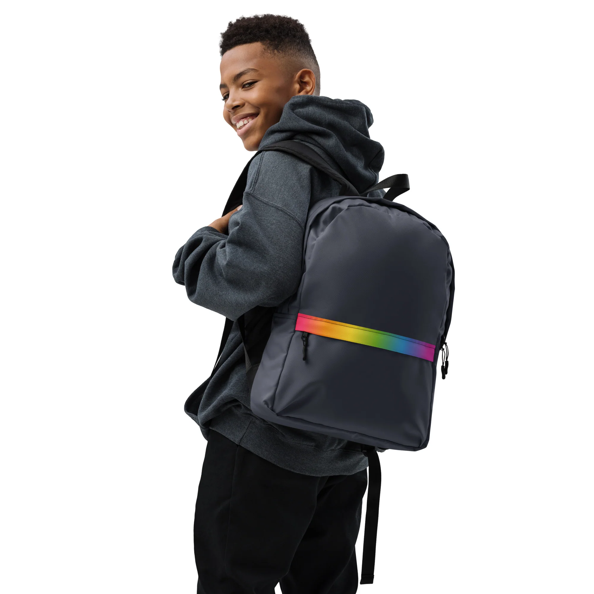 Rainbow Gradient Stripe Backpack - Image 4