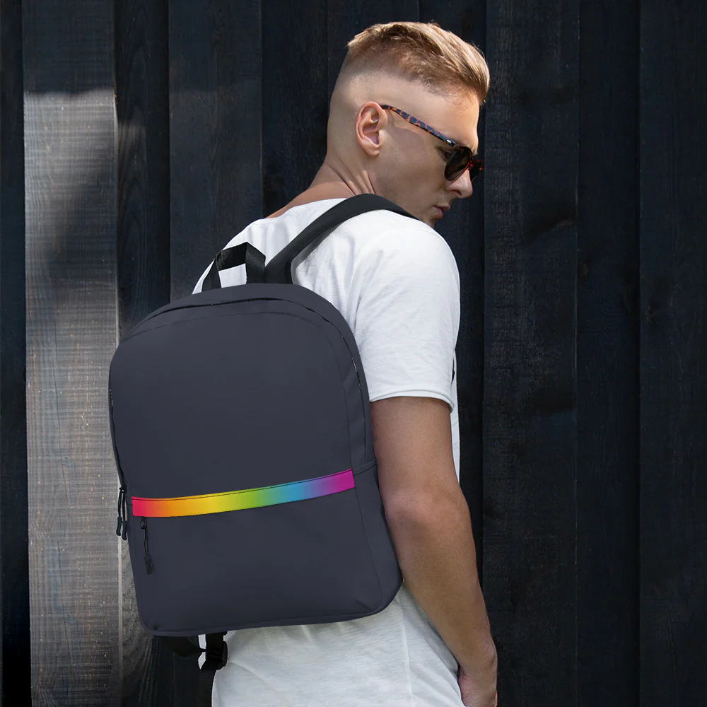 Rainbow Gradient Stripe Backpack - Image 5