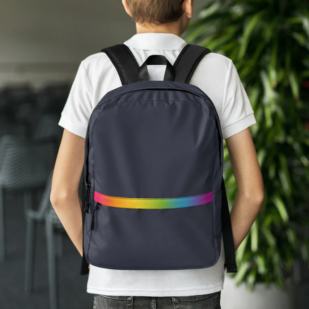 Rainbow Gradient Stripe Backpack - Image 6