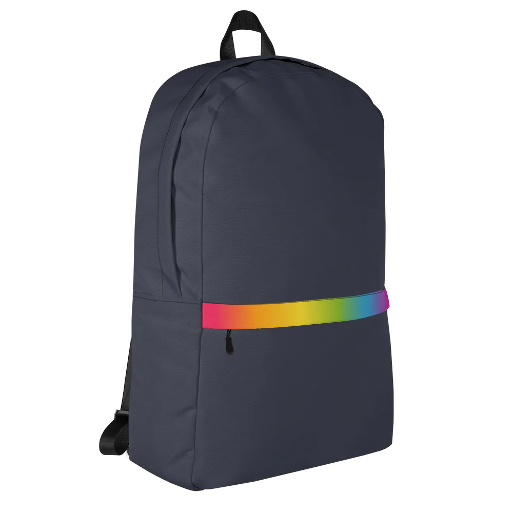 Rainbow Gradient Stripe Backpack - Image 9