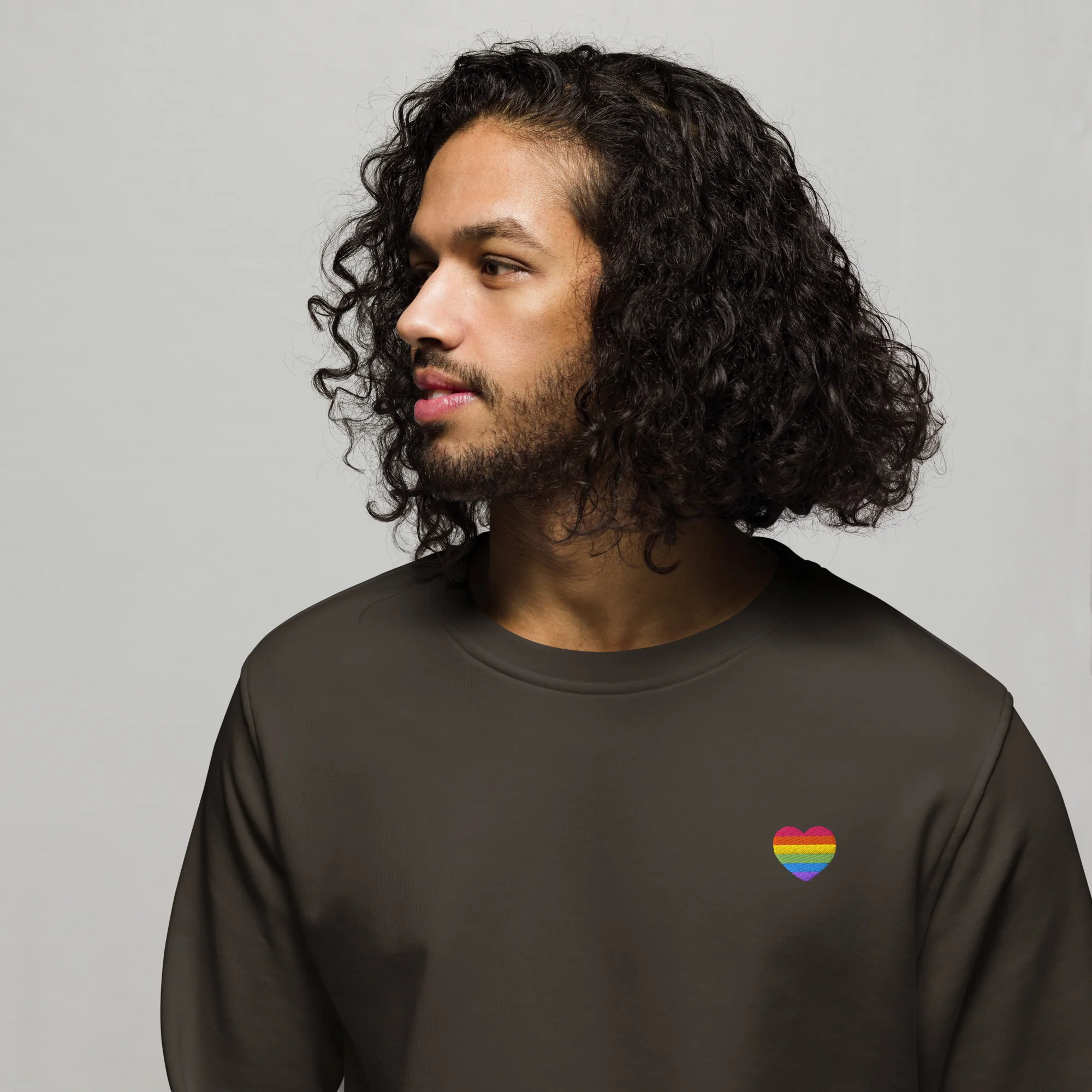 Rainbow Heart Embroidered Organic Sweatshirt - Image 11
