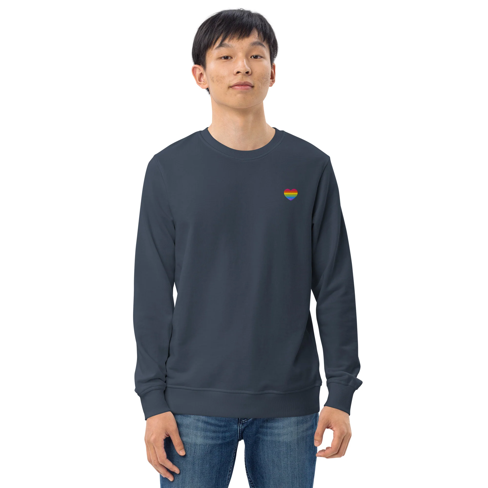 Rainbow Heart Embroidered Organic Sweatshirt - Image 12
