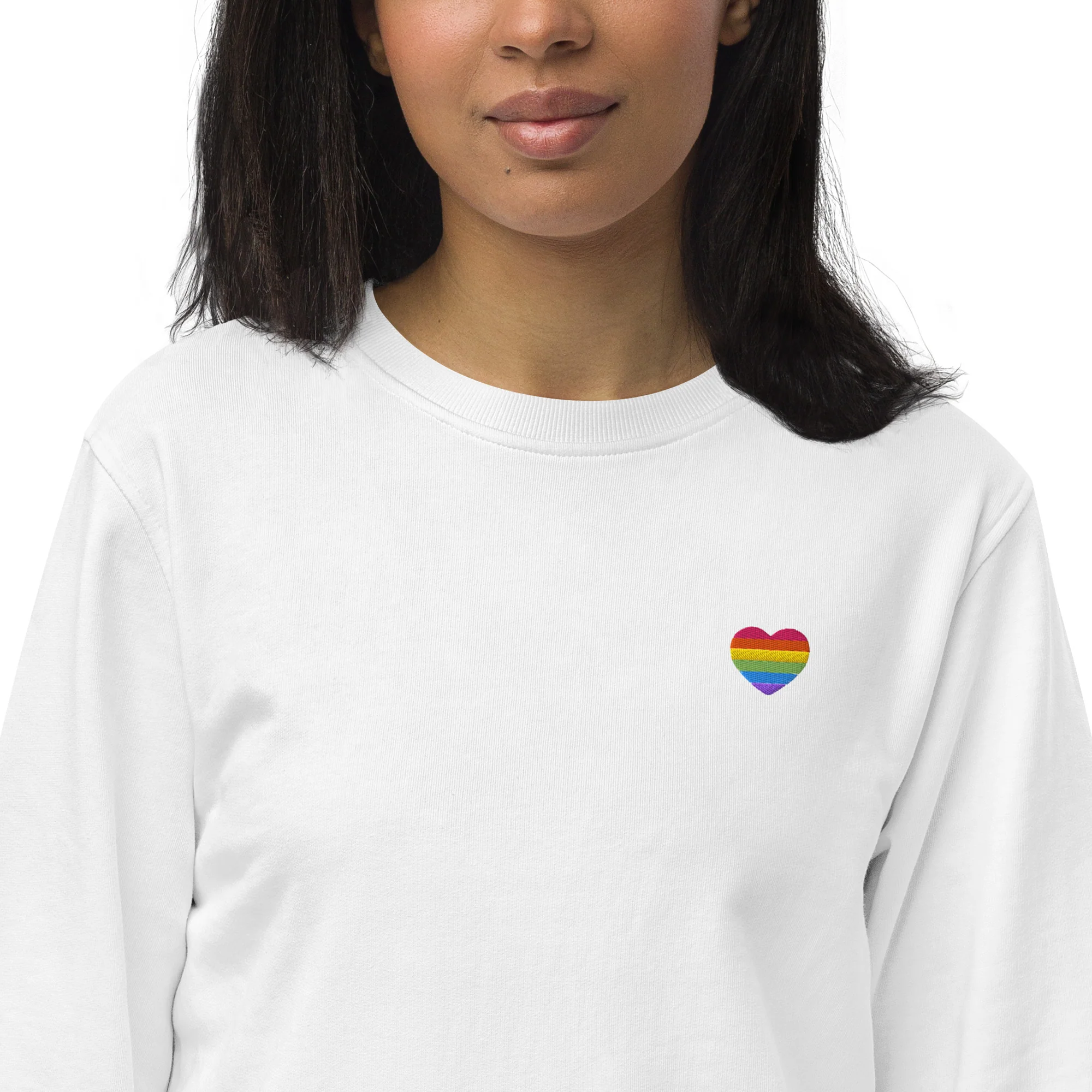 Rainbow Heart Embroidered Organic Sweatshirt - Image 13