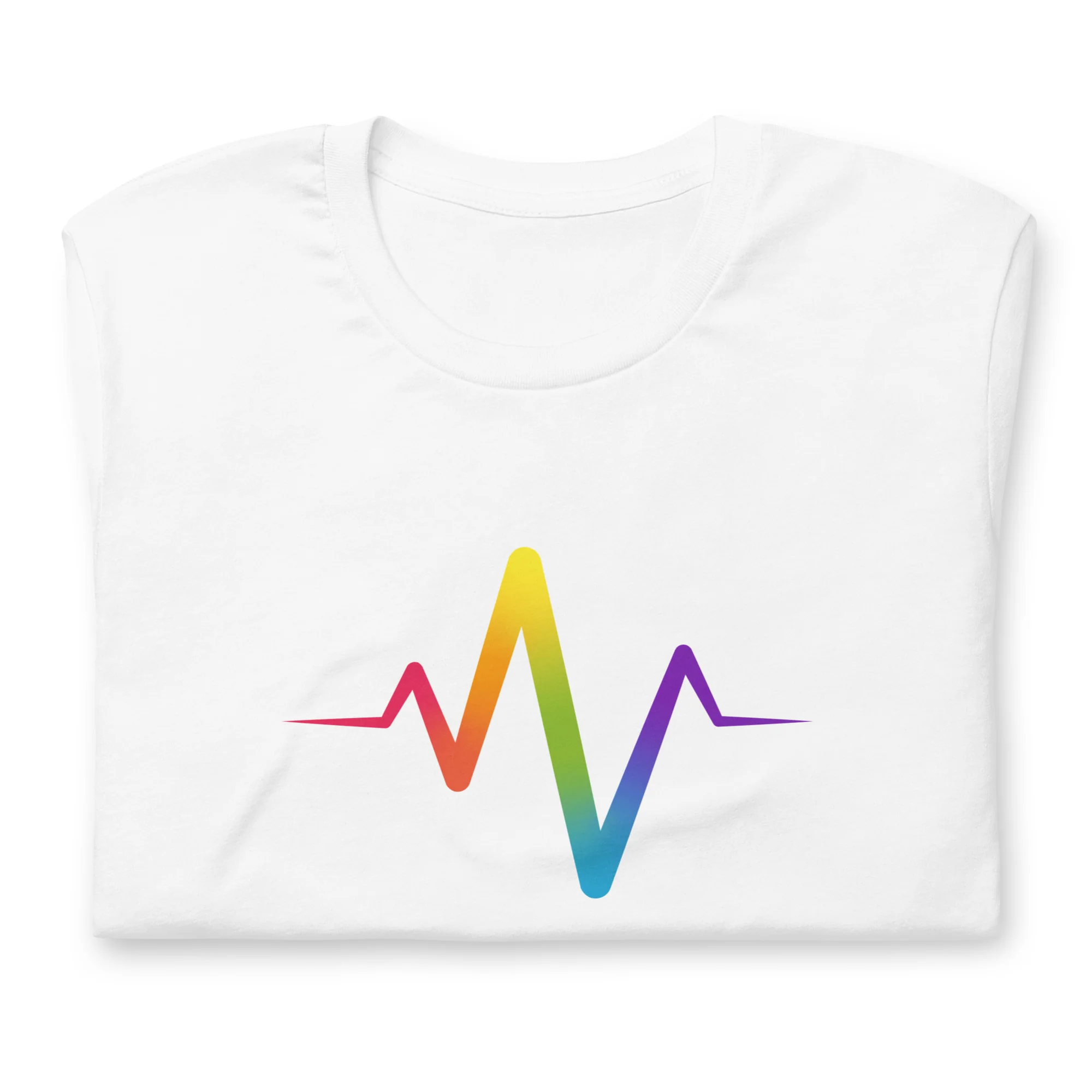 Rainbow Pride Heartbeat T-Shirt - Image 4