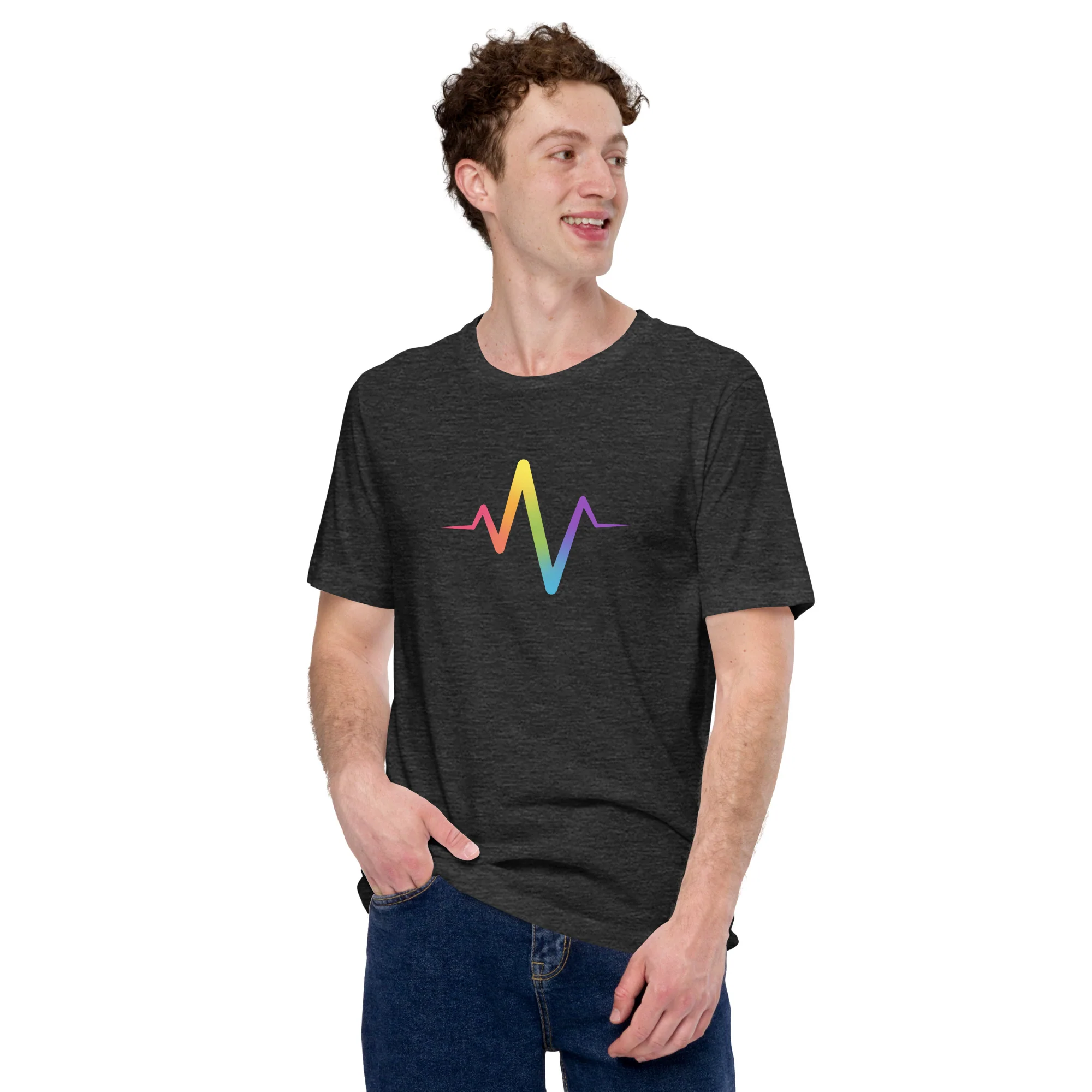 Rainbow Pride Heartbeat T-Shirt - Image 9
