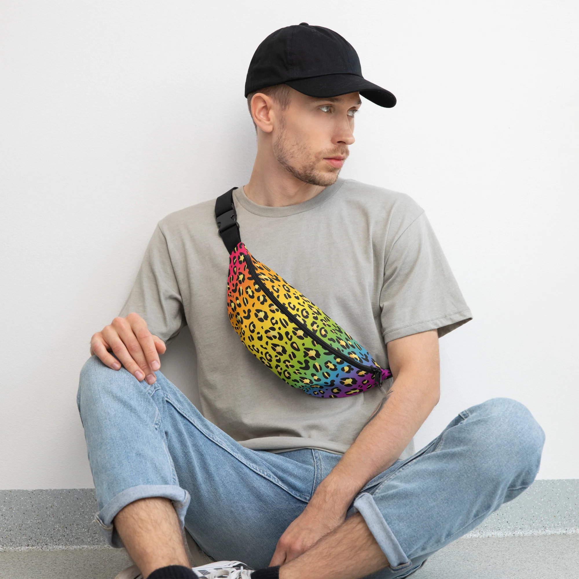 Rainbow Leopard Print Fanny Pack/Bum Bag - Image 7
