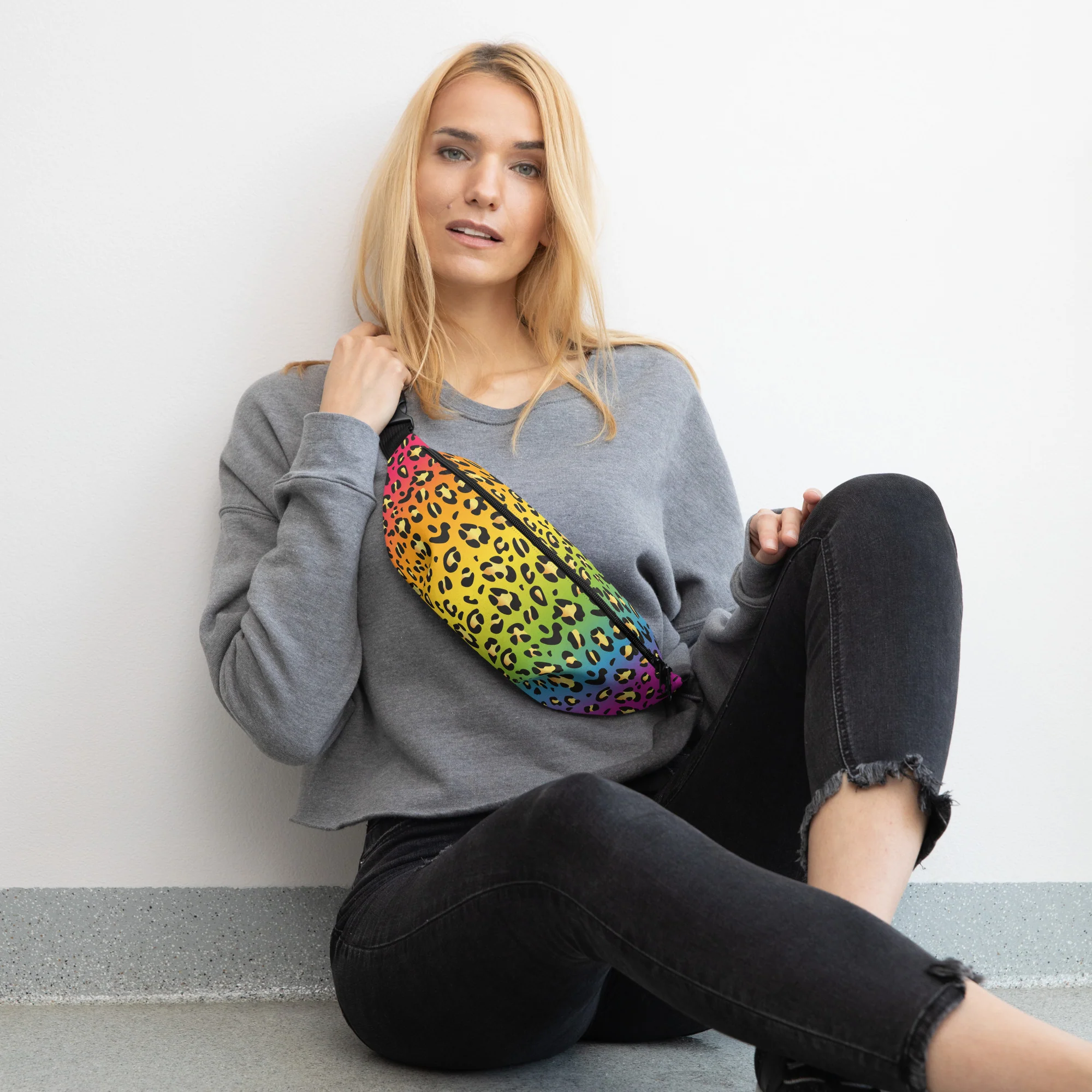 Rainbow Leopard Print Fanny Pack/Bum Bag - Image 9