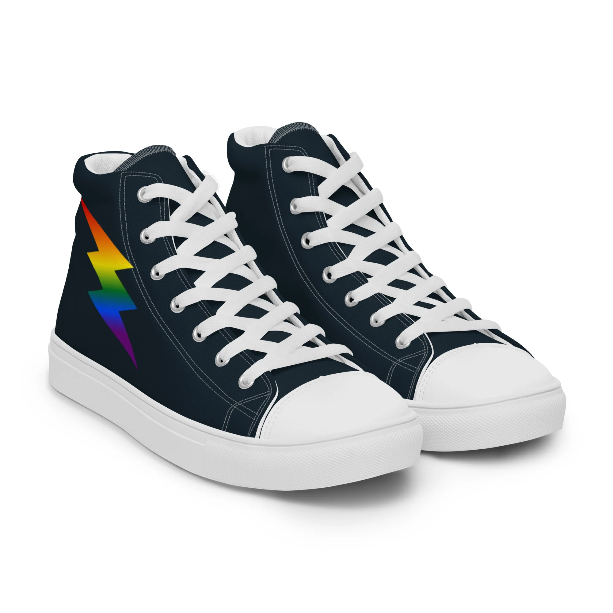 Rainbow Lightning Blue High Top Trainers (female sizes) - Image 10