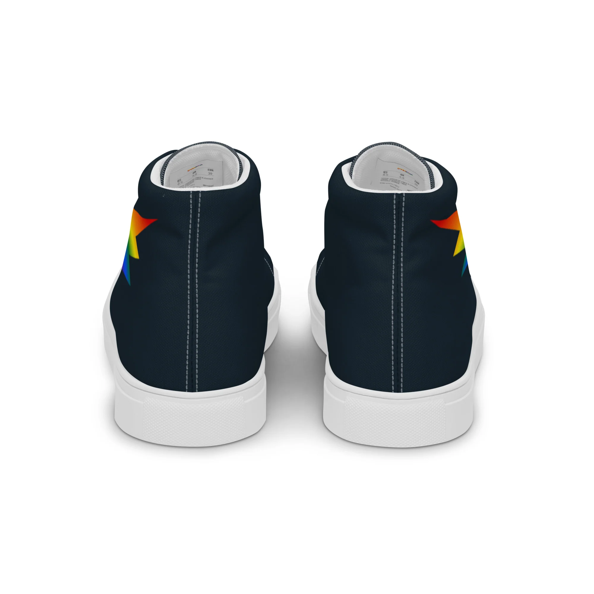 Rainbow Lightning Blue High Top Trainers (female sizes) - Image 6