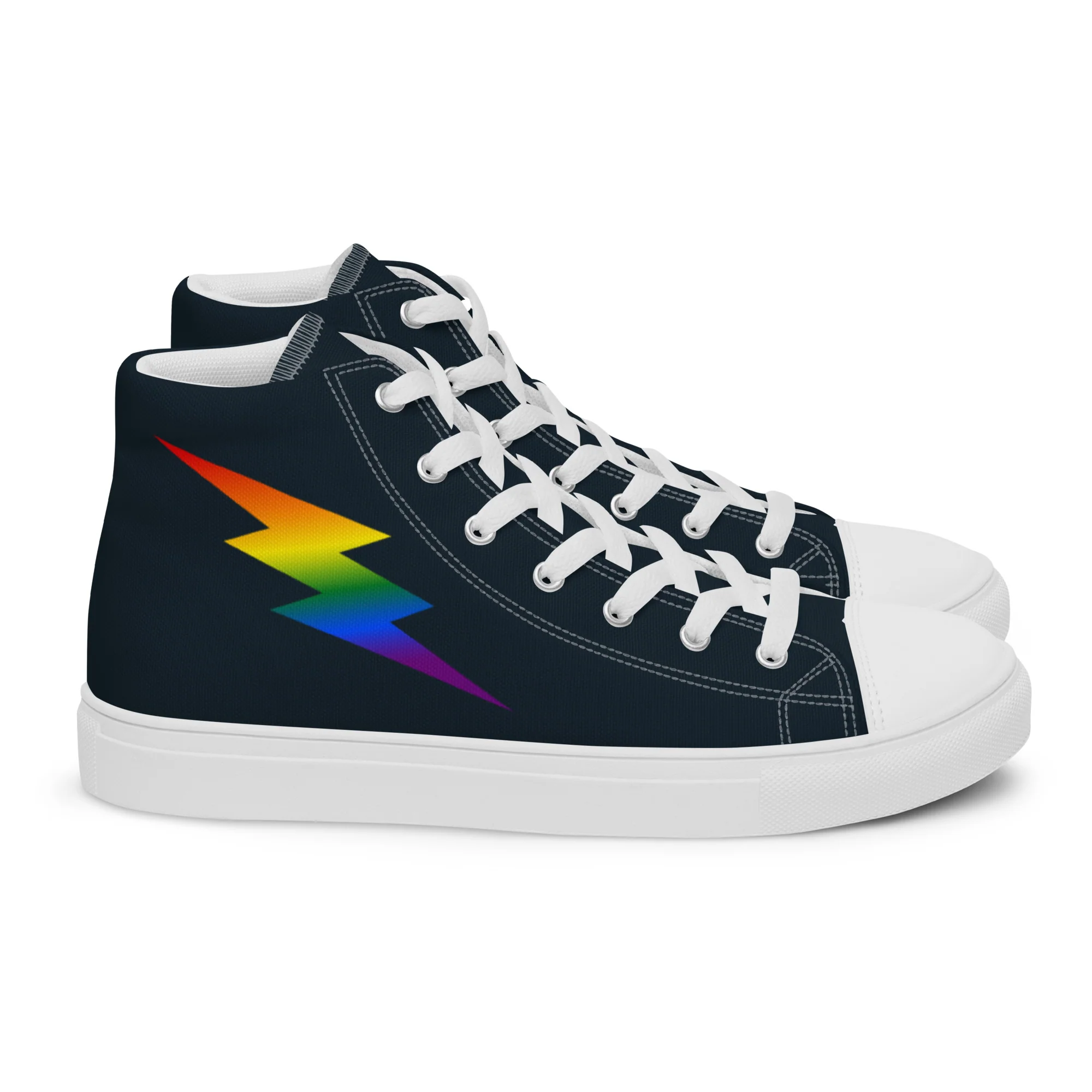 Rainbow Lightning Blue High Top Trainers (female sizes) - Image 8