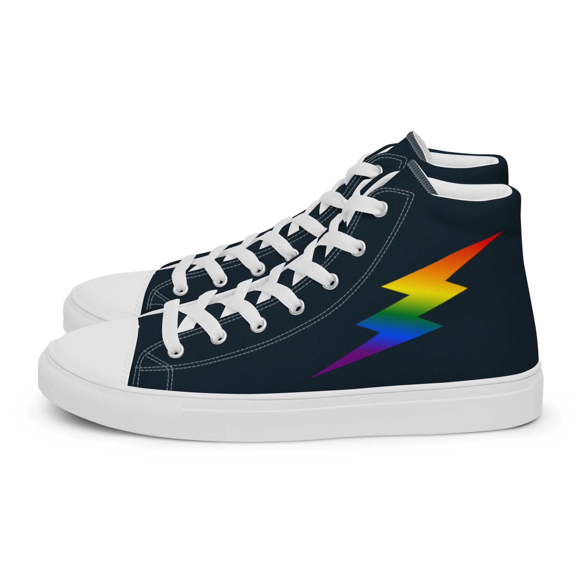 Rainbow Lightning Blue High Top Trainers (male sizes) - Image 7