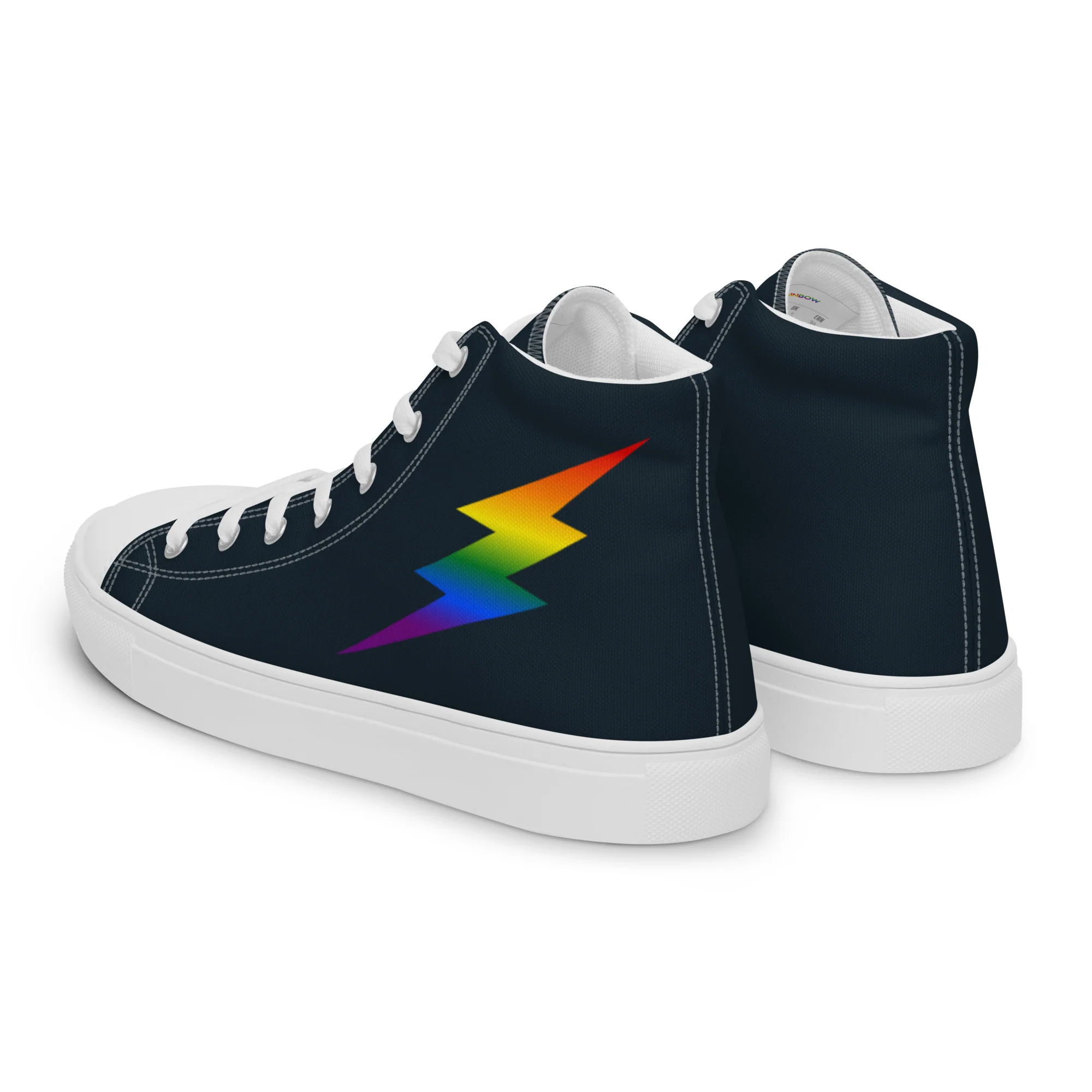 Rainbow Lightning Blue High Top Trainers (male sizes) - Image 9