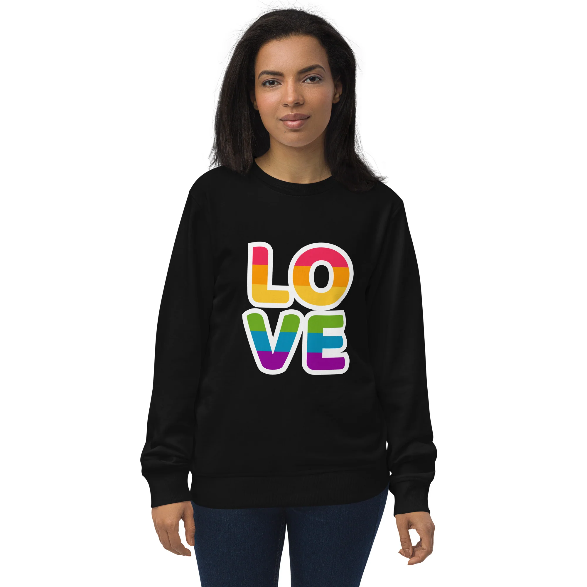 Rainbow Love Organic Sweatshirt - Image 2