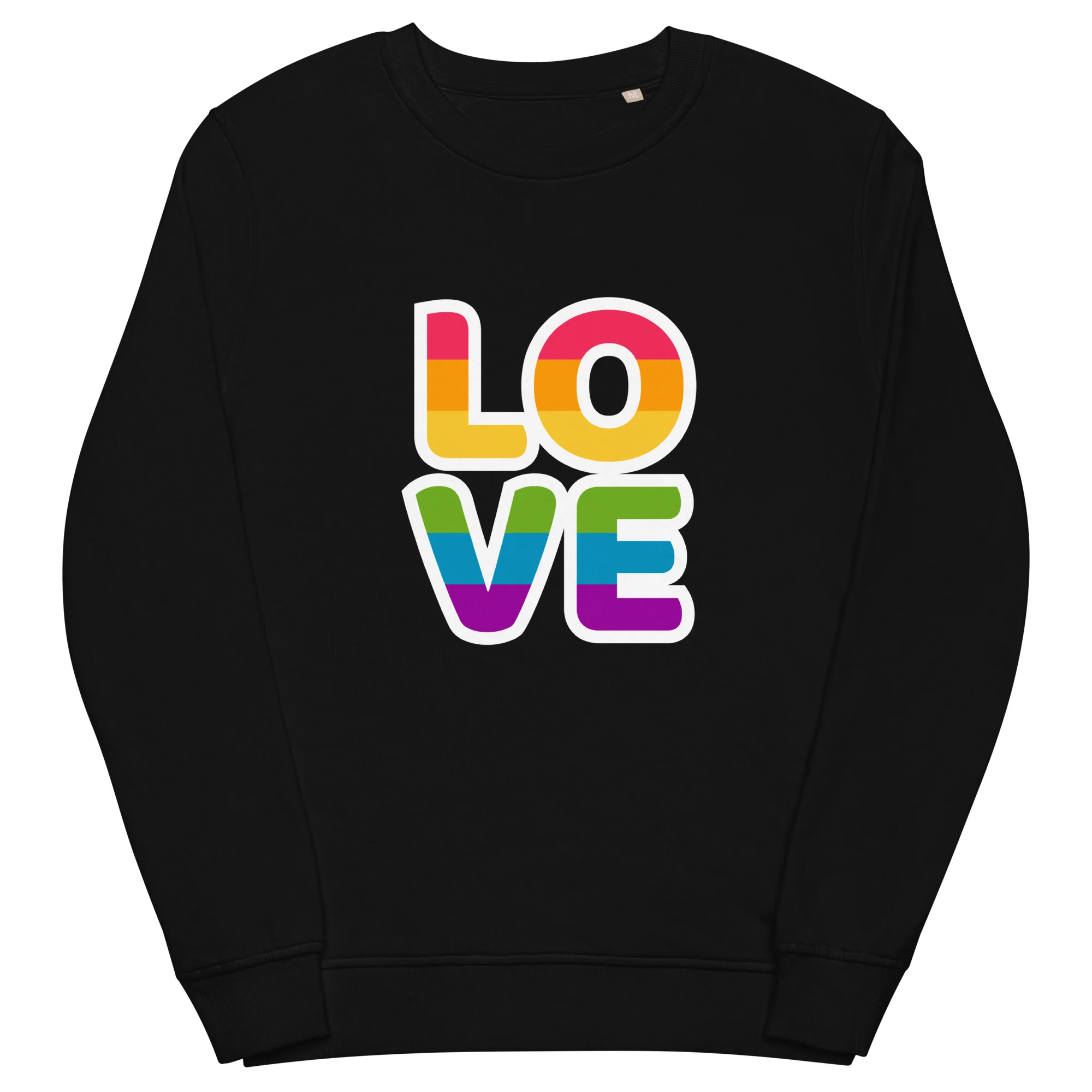 Rainbow Love Organic Sweatshirt - Image 3
