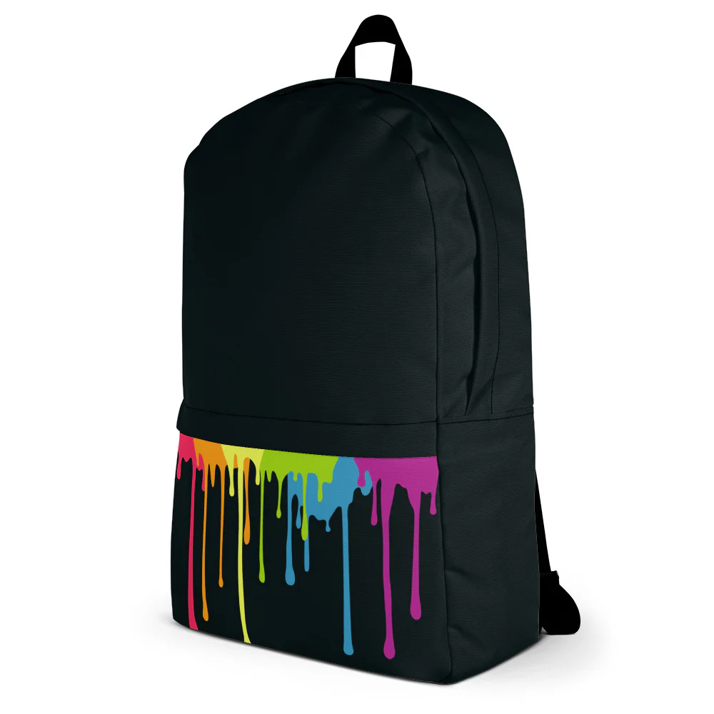 Rainbow Paint Drips Backpack