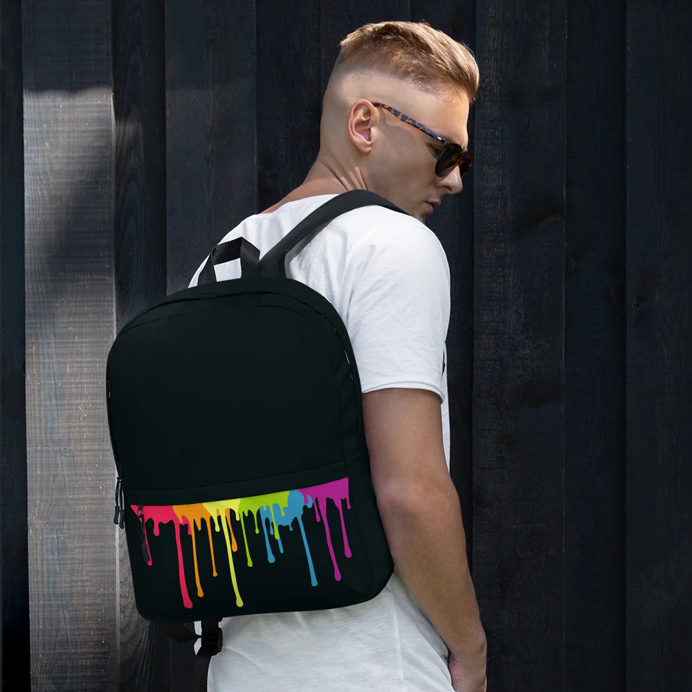 Rainbow Paint Drips Backpack - Image 2