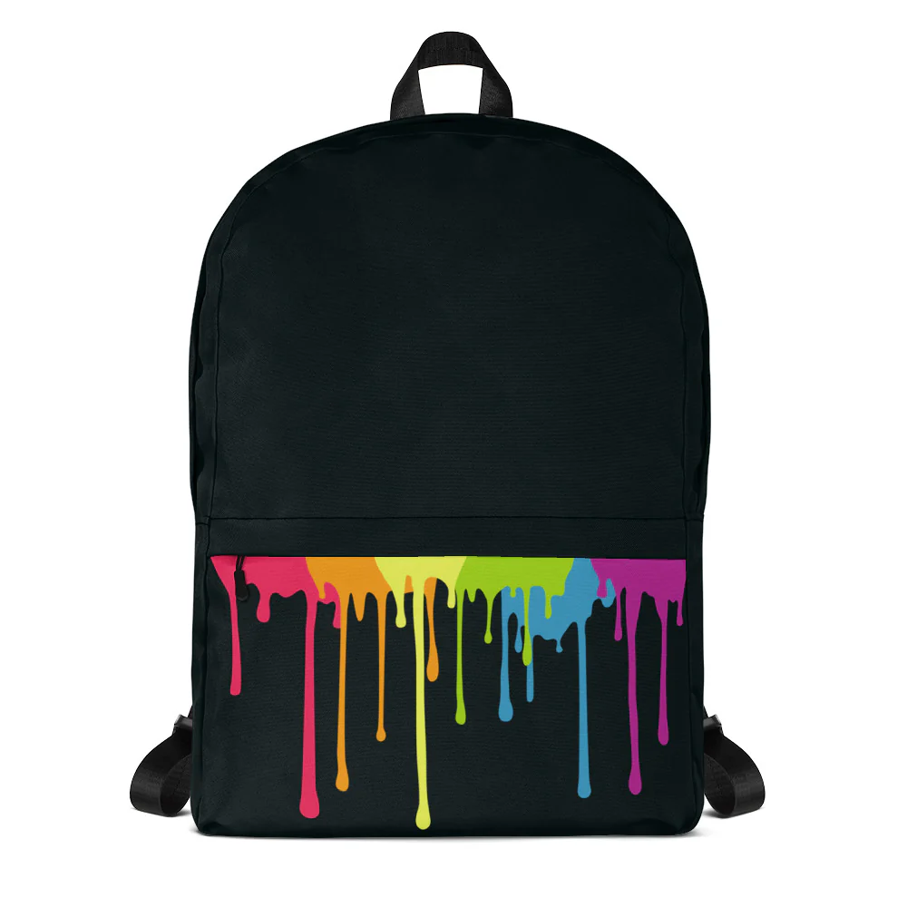 Rainbow Paint Drips Backpack - Image 3