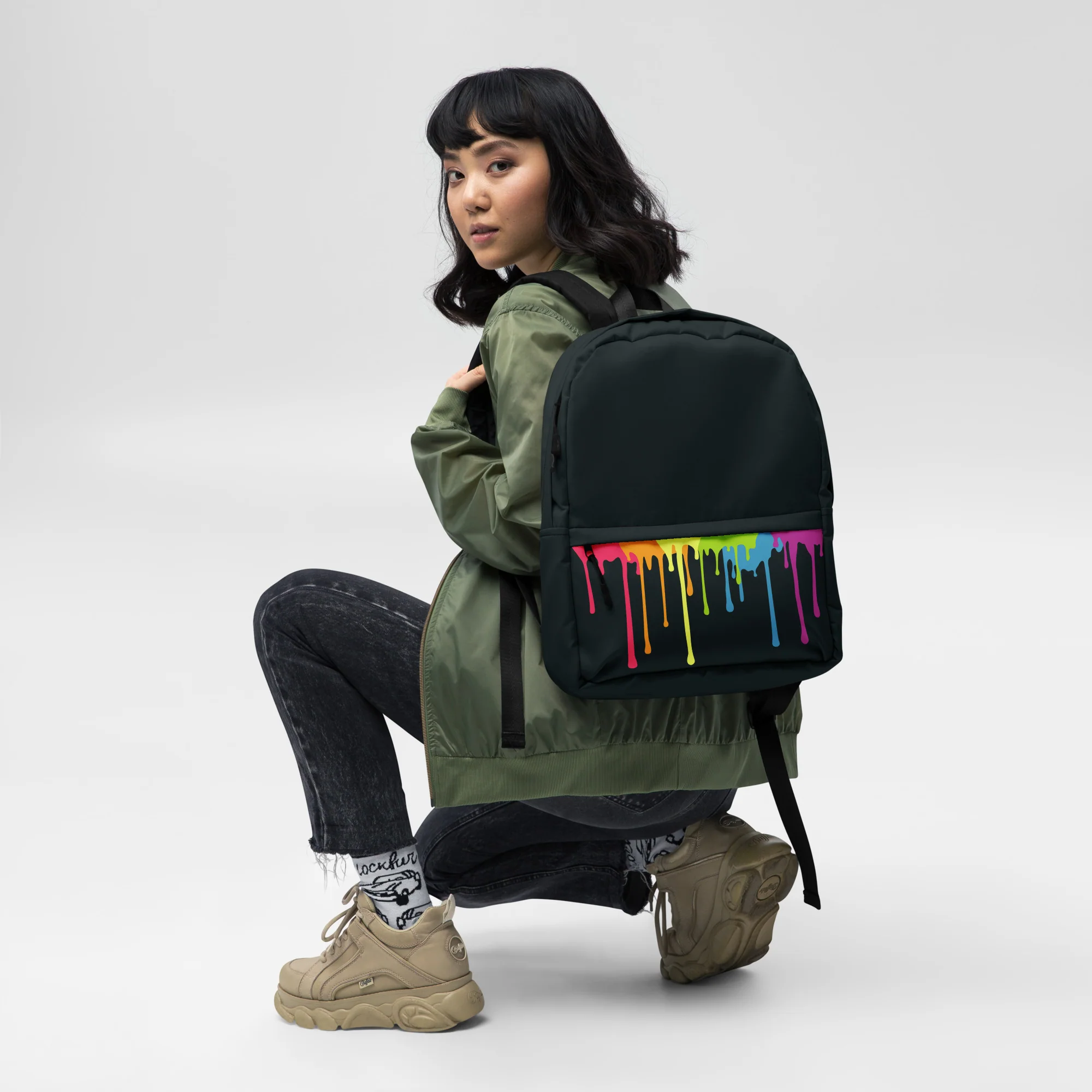 Rainbow Paint Drips Backpack - Image 7