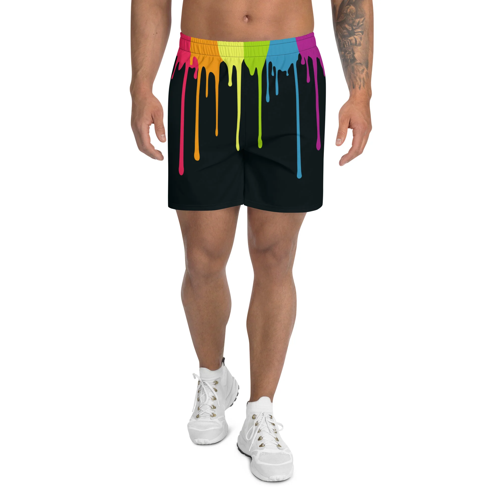 Rainbow Paint Drips Shorts - Image 4