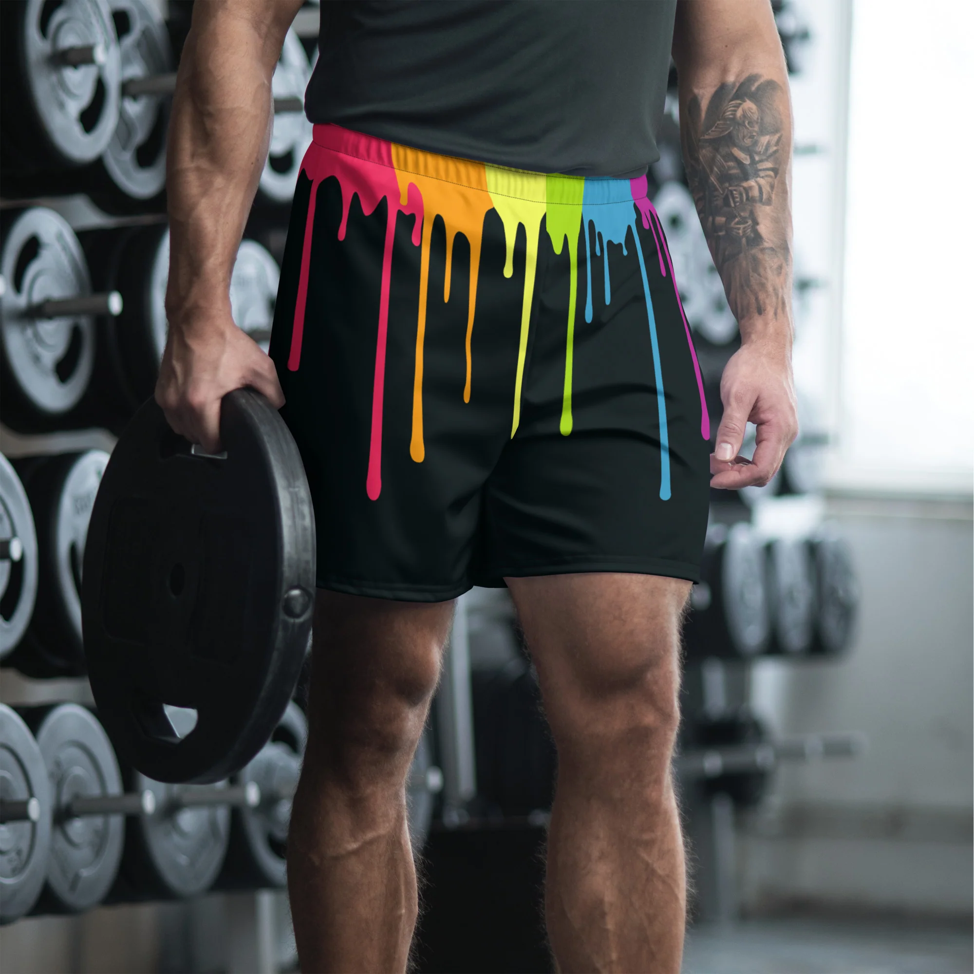 Rainbow Paint Drips Shorts - Image 5