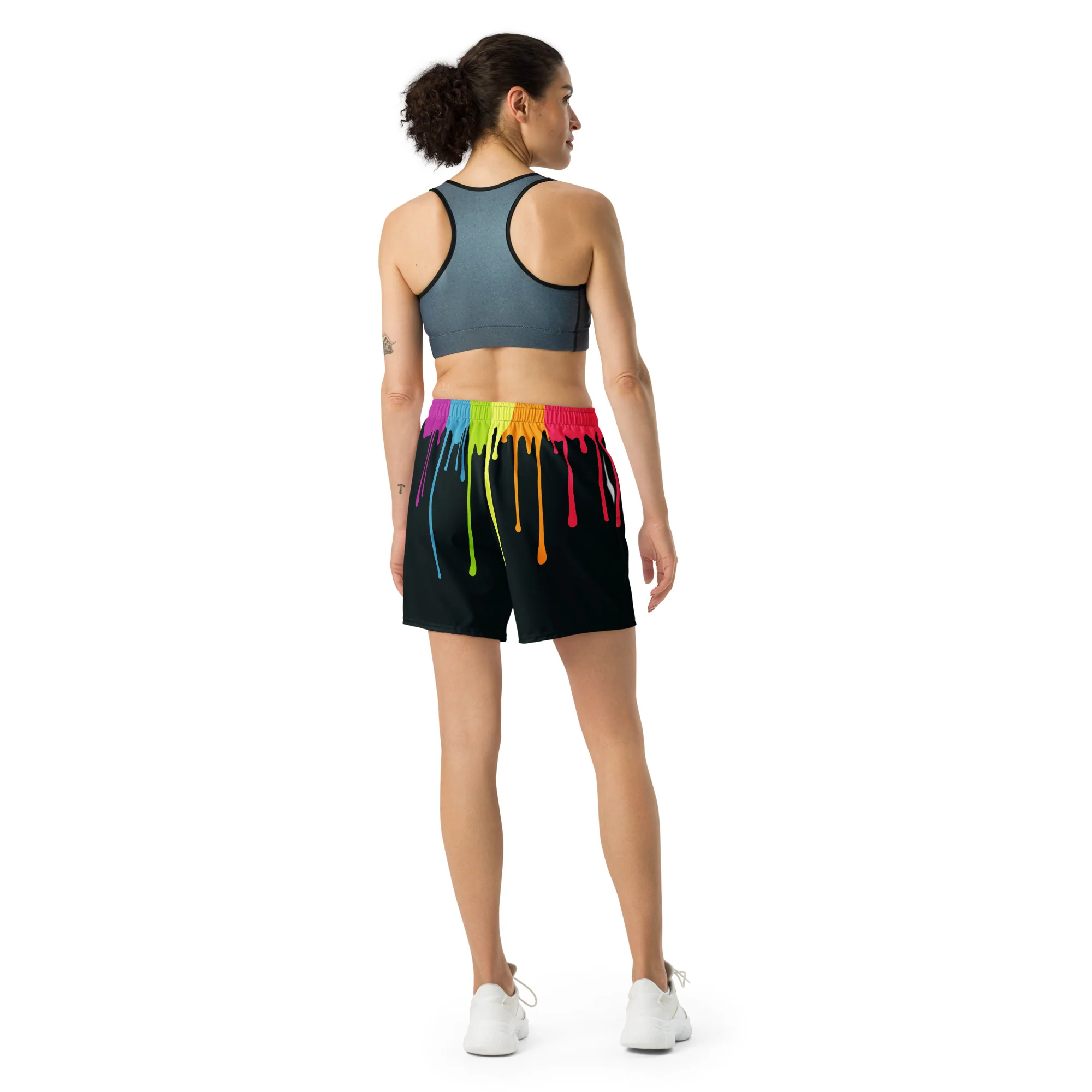 Rainbow Paint Drips Shorts - Image 6