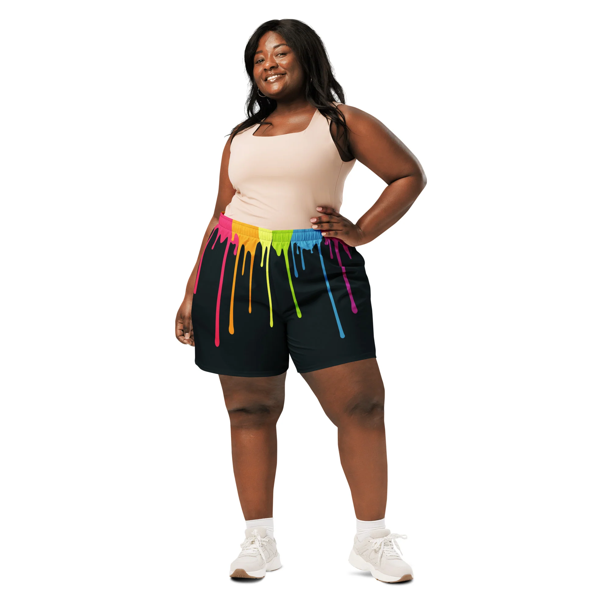 Rainbow Paint Drips Shorts - Image 9