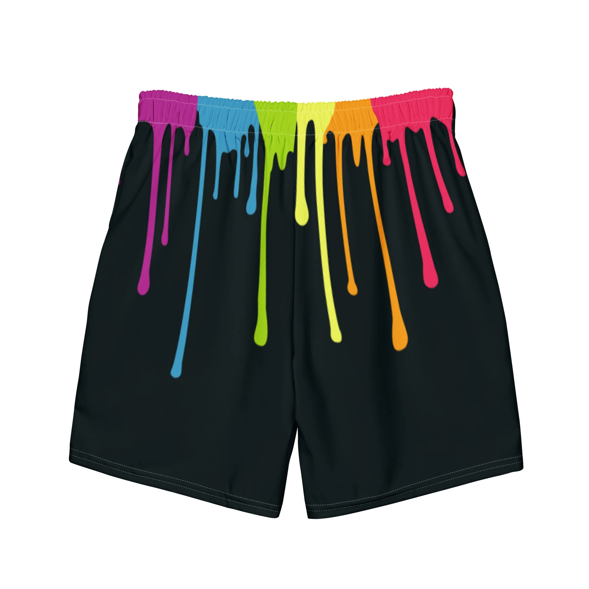 Rainbow Paint Drips Swimming Trunks - Image 3