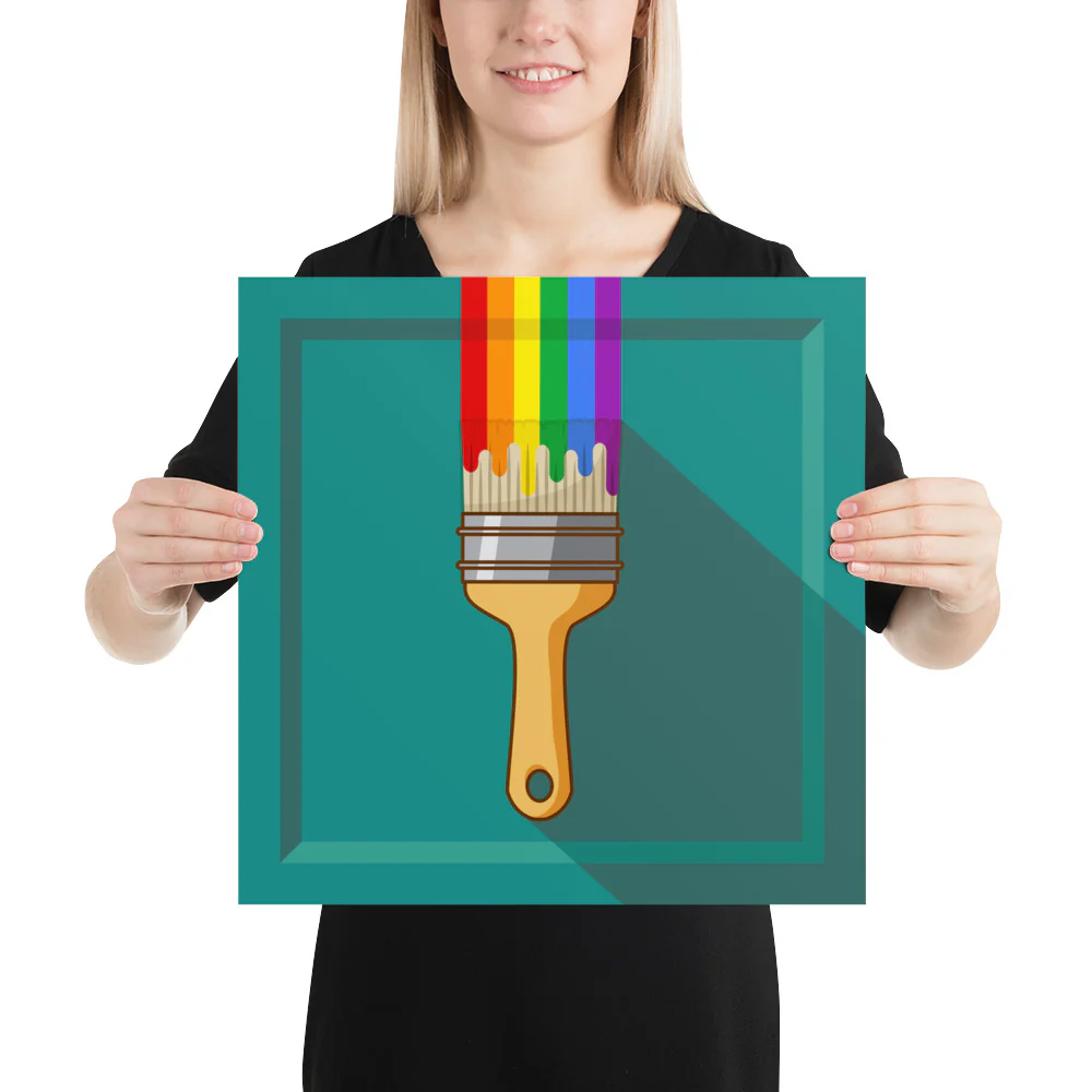Rainbow Paintbrush Art Print - Image 4