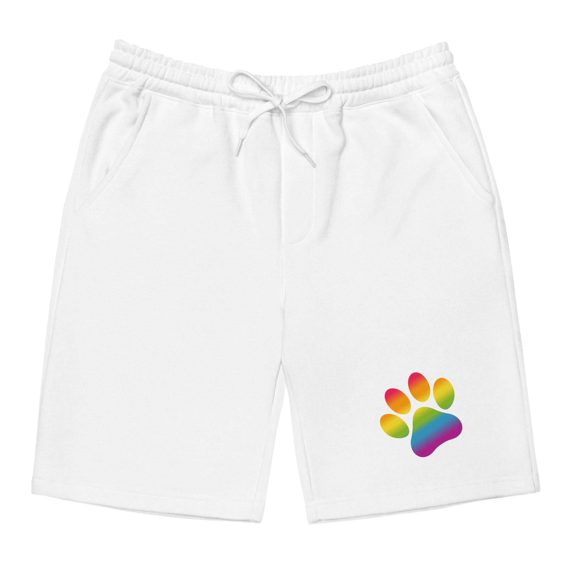 Rainbow Paw Print Fleece Shorts - Image 8