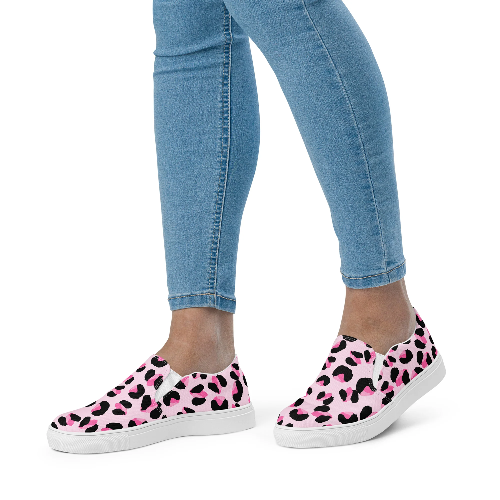 Rainbow Pink Leopard Print Slip-on Shoes (female sizes) - Image 2