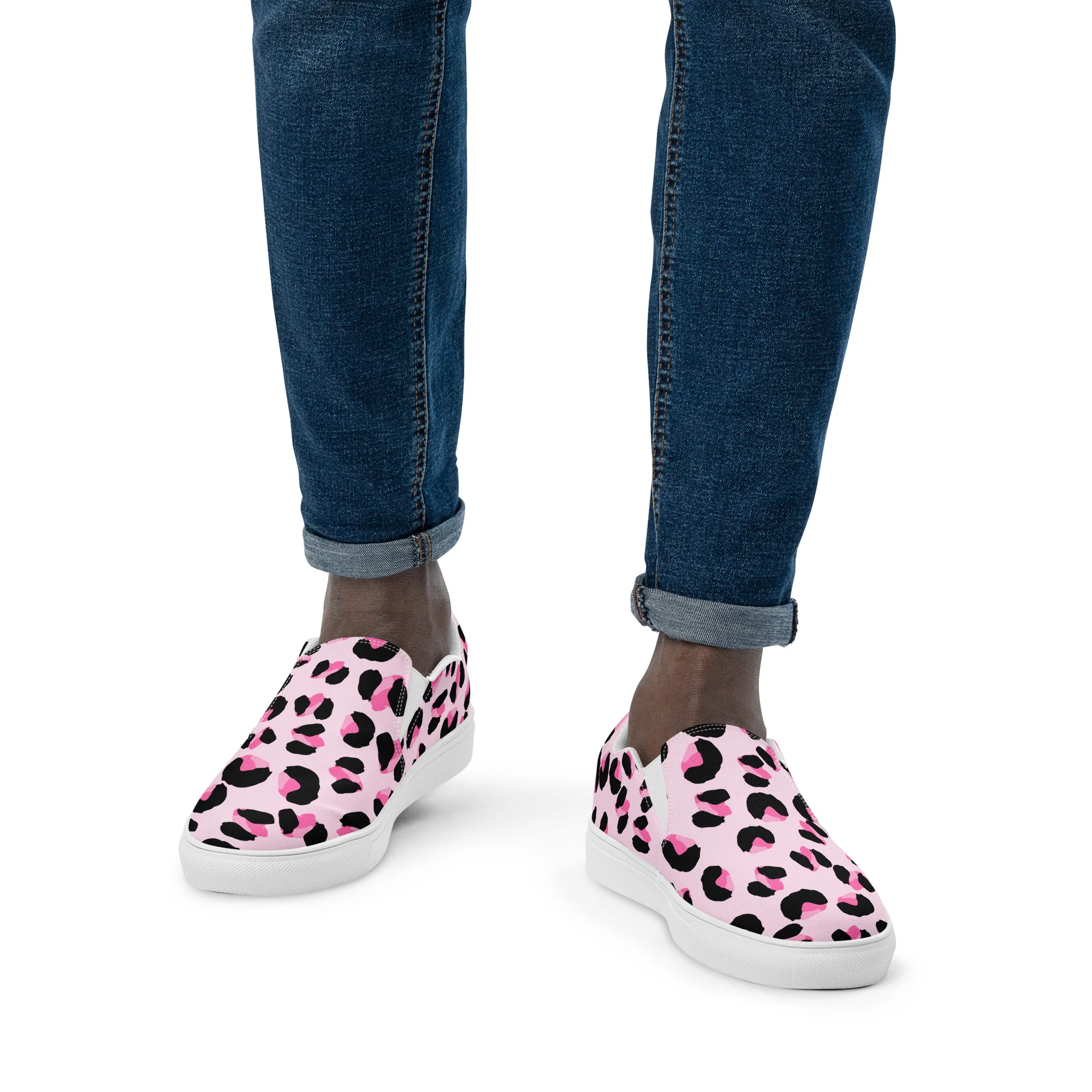 Rainbow Pink Leopard Print Slip-on Shoes (male sizes) - Image 2