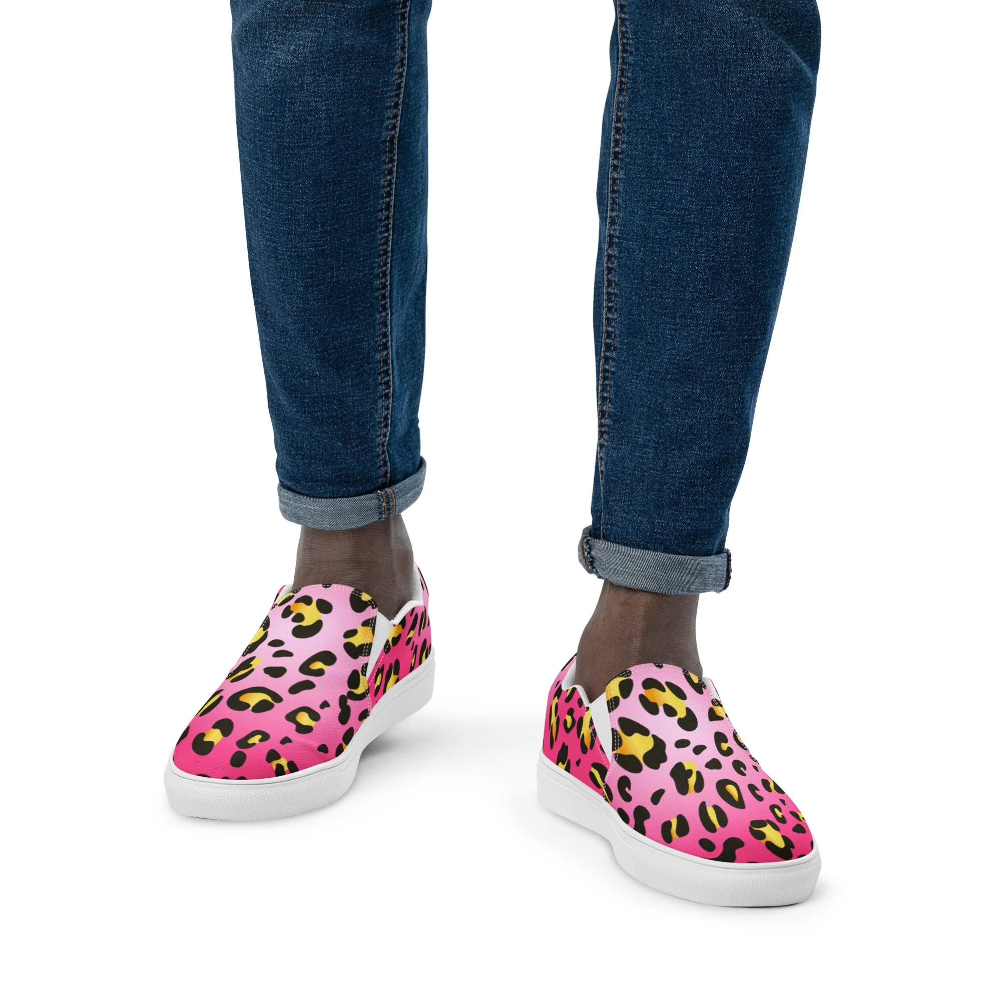 Rainbow Pink Leopard Slip-on Shoes (male sizes) - Image 3