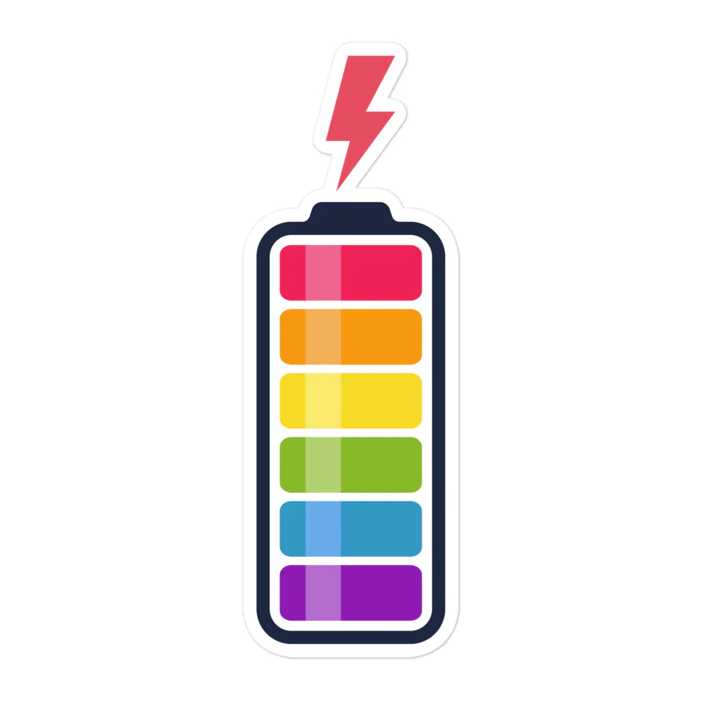 Rainbow Pride Battery Sticker