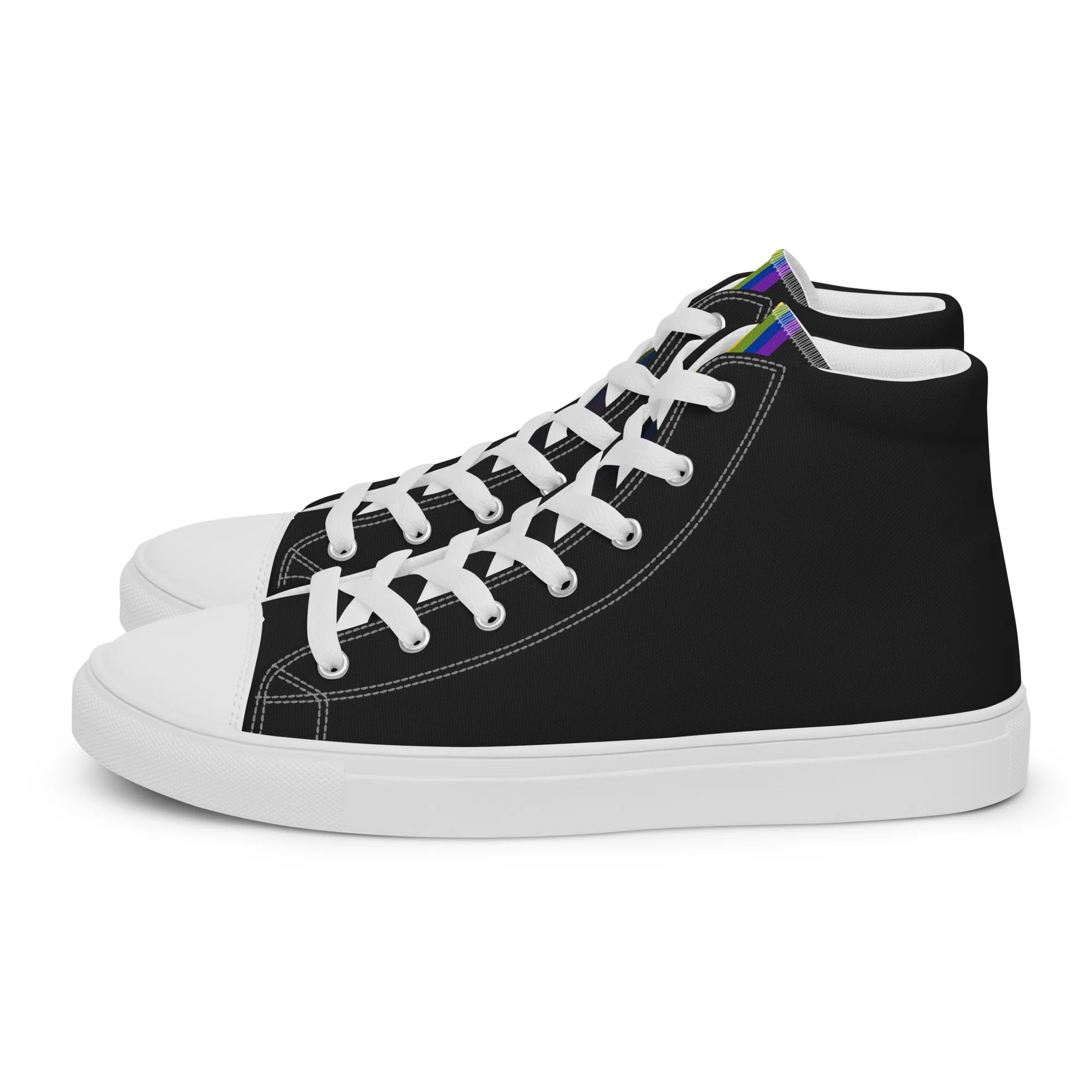 Rainbow Pride Black High Top Trainers (female sizes) - Image 6
