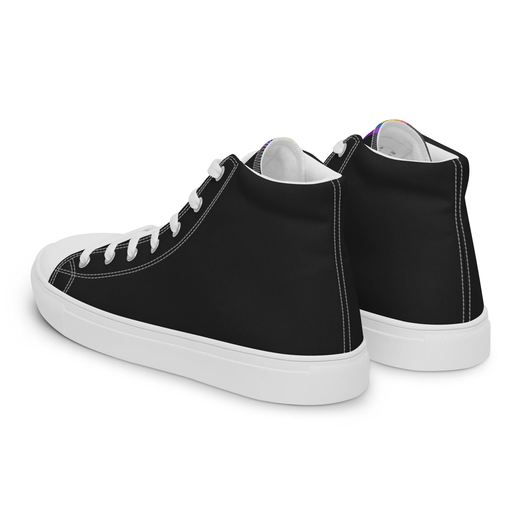 Rainbow Pride Black High Top Trainers (female sizes) - Image 8
