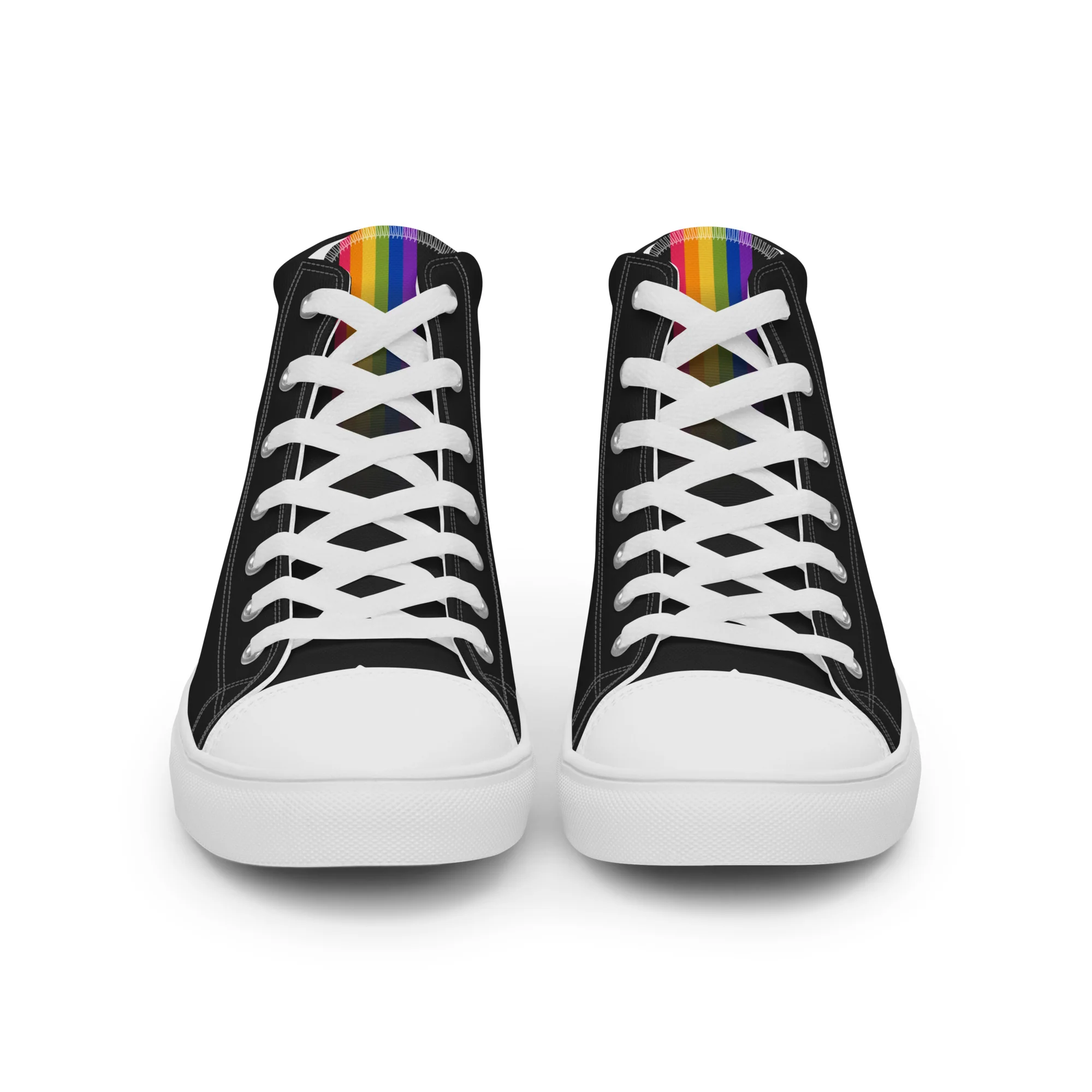 Rainbow Pride Black High Top Trainers (male sizes) - Image 6
