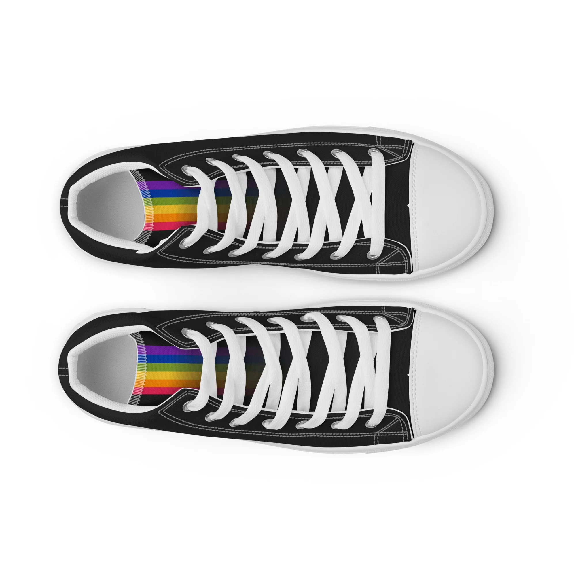 Rainbow Pride Black High Top Trainers (male sizes) - Image 7