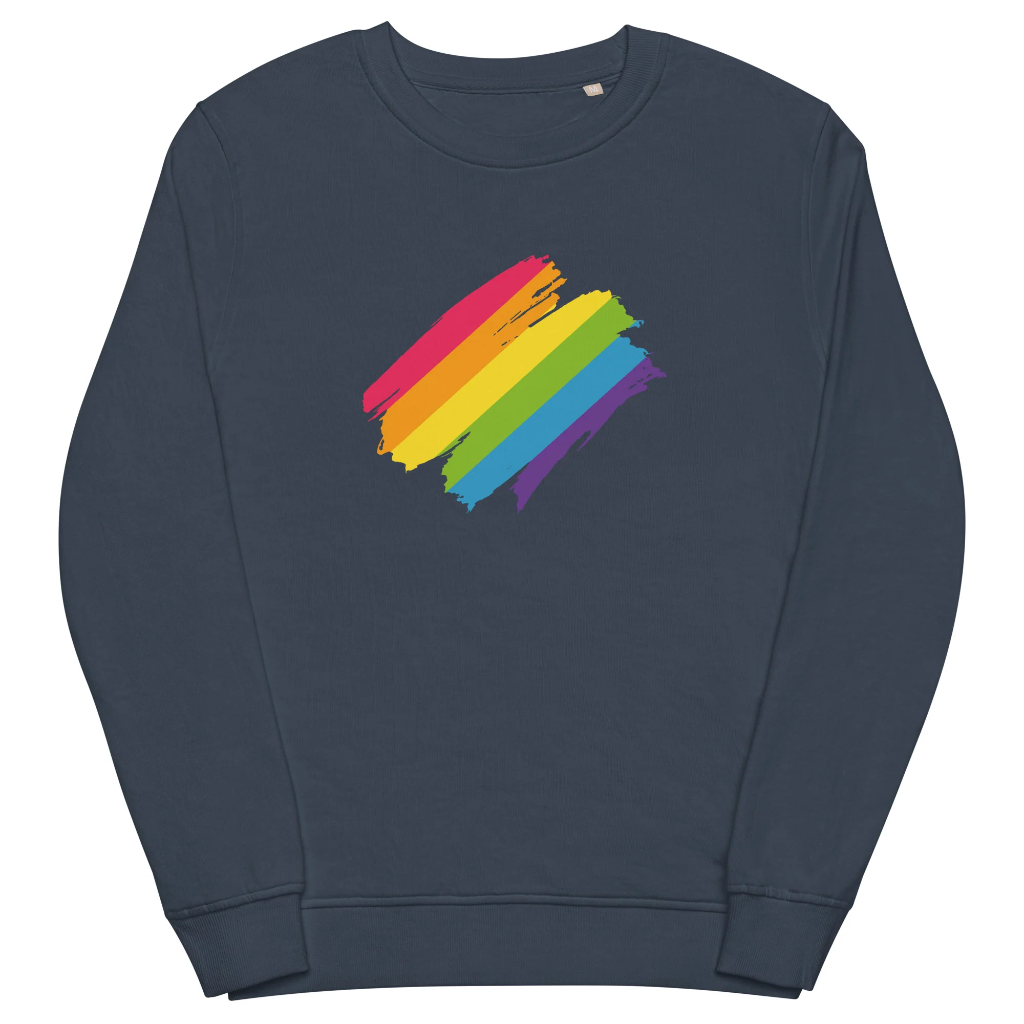 Rainbow Pride Brush Strokes Organic Sweatshirt - Image 4