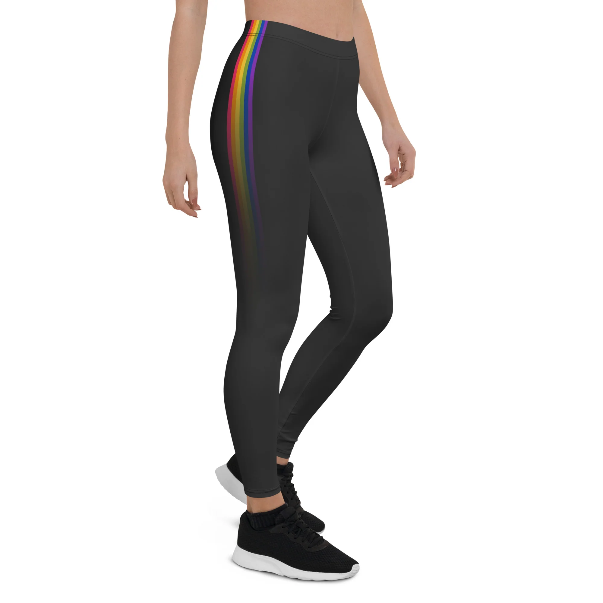 Rainbow Pride Fade Black Leggings - Image 5