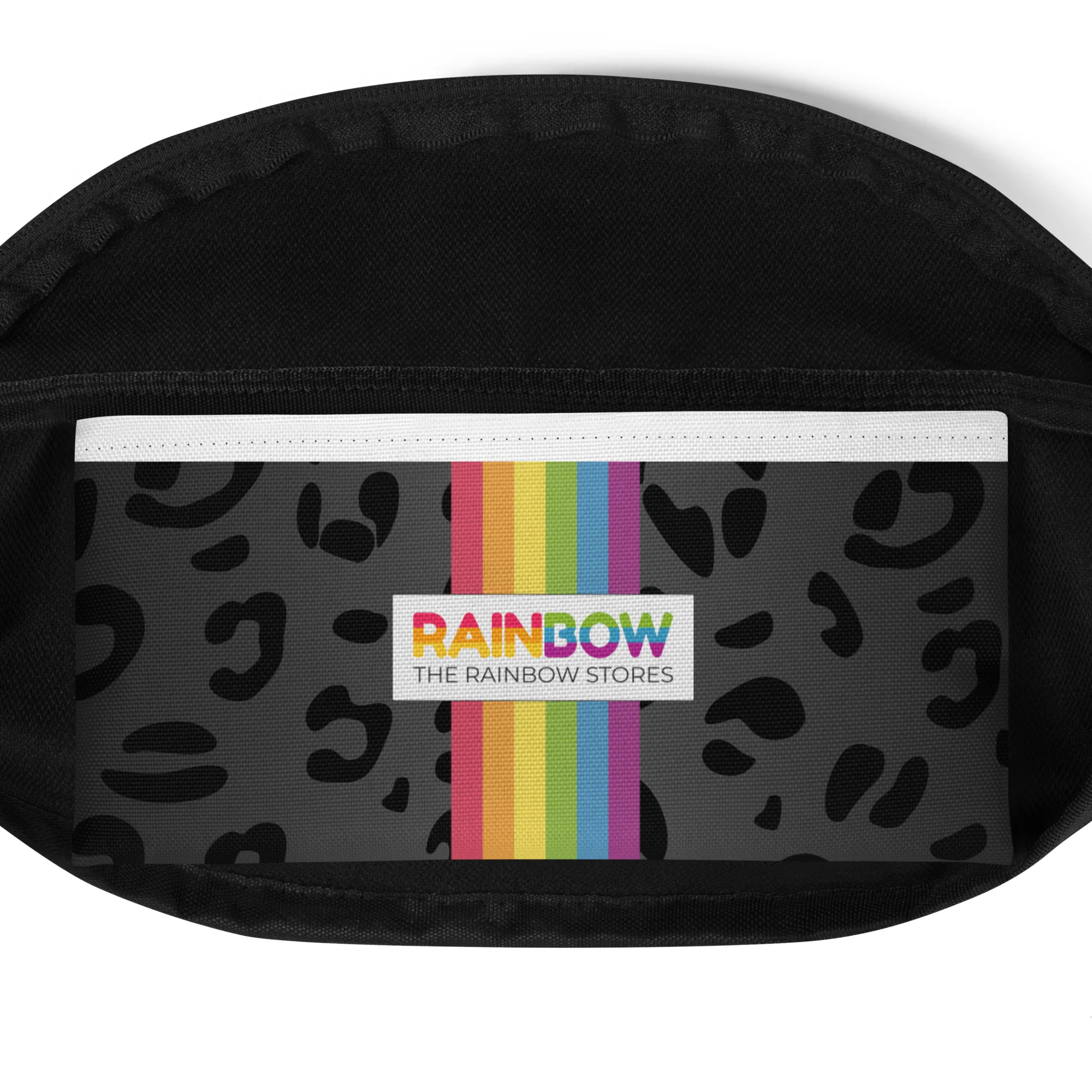Black Leopard Print Fanny Pack/Bum Bag with Rainbow Flag - Image 7