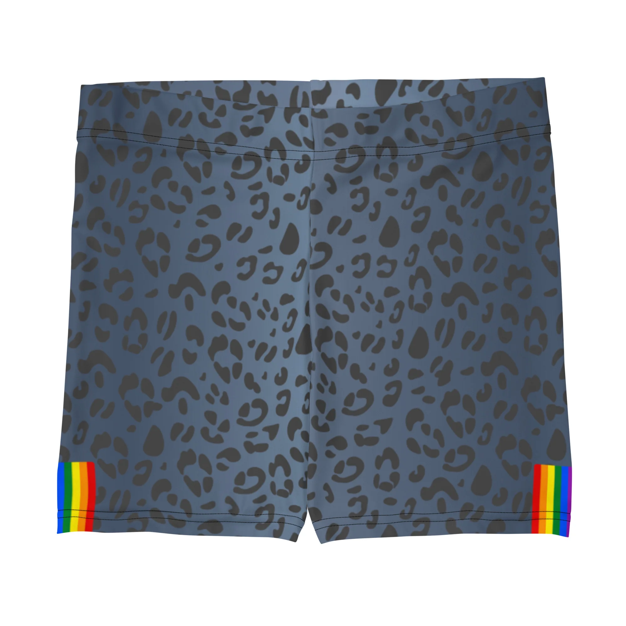Rainbow Pride Flag Blue Leopard Print Legging Shorts