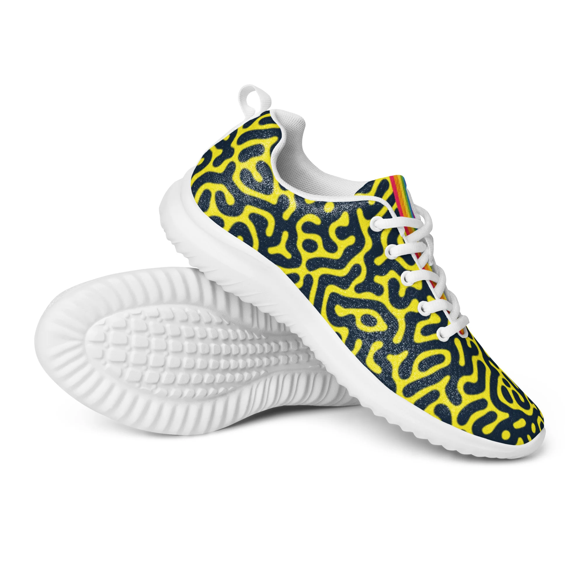 Rainbow Pride Flag Blue on Yellow Turing Pattern Trainers (male sizes) - Image 4